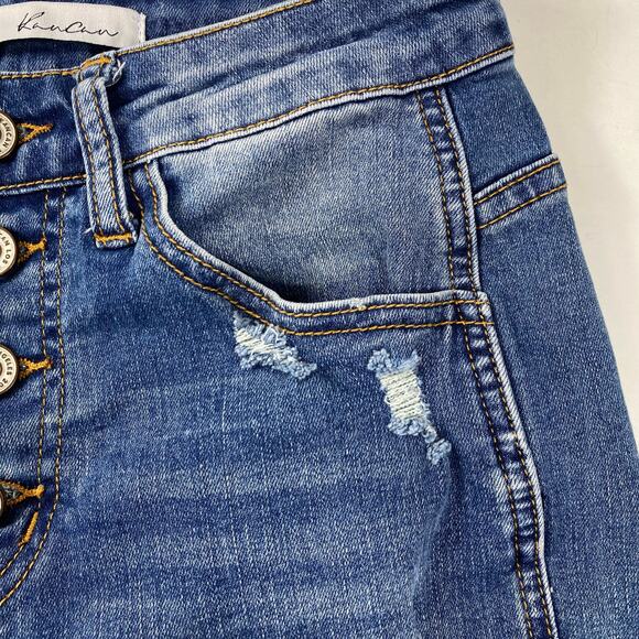 Kancan Ellington Jeans High Rise Distressed Ankle Skinny Denim Womens Sz 25 - Picture 6 of 11
